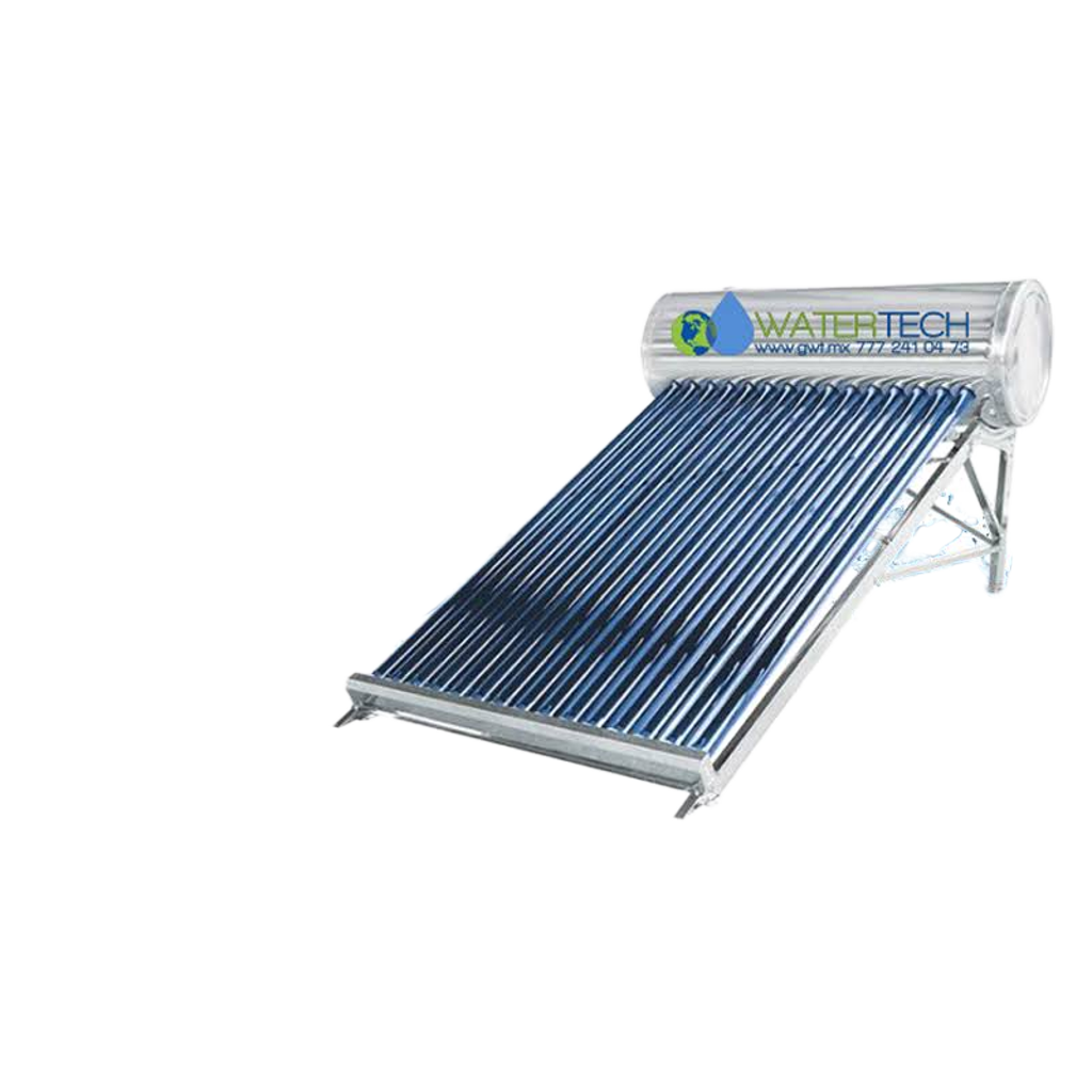 Calentador Solar Baja Presión. 4 a 5 Duchas al día, 15 Tubos