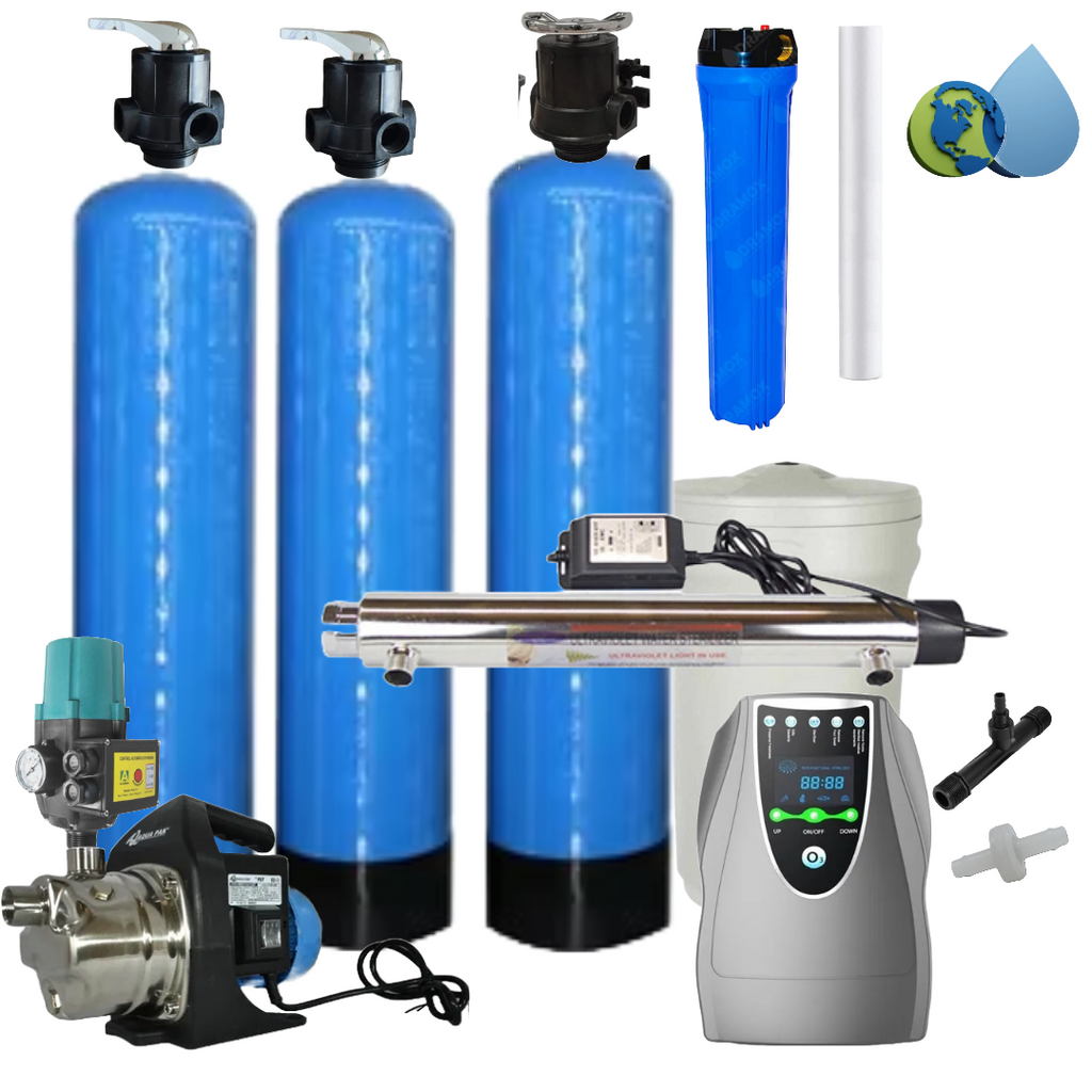 Sistema TechPure Softener de purificación y venta automática de agua, equipado con suavizador para zonas con agua dura.